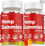 2-Pack Hemp Gummies Extra Strength - 20,000mg High Potency - Rich in Omega 3-6-9 & Infused with Hemp Oil - 3rd-Party Tested - Made in USA